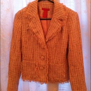 Adorable Pink Knitt Type Fringed Blazer!!