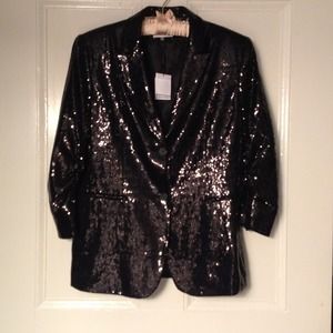 Calvin Klein  Bloomingdales Sequin Black Jacket