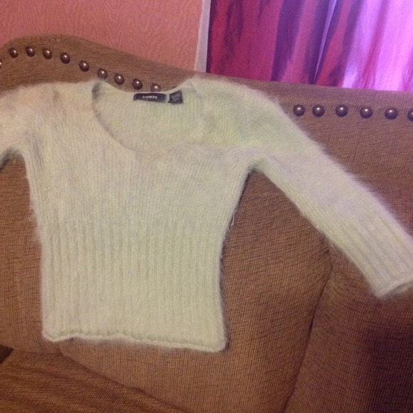 Express mint green angora sweater