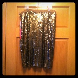 NWT NY&CO gold sequin skirt