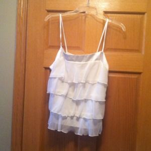 Cream color ruffle tank