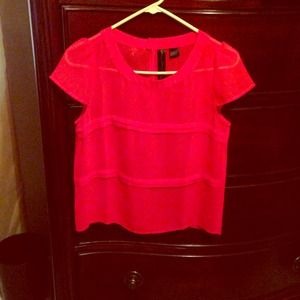 Sheer red top
