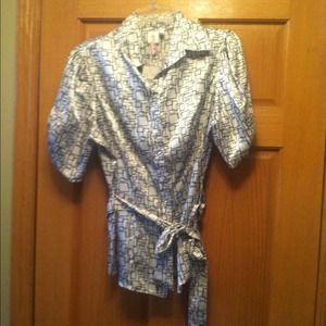 Heart Soul B&W patterned top