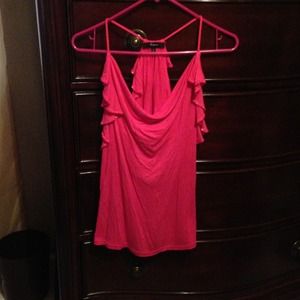 Express pink draped tank with beading