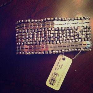 New York & Company silver sequin velcro bracelet
