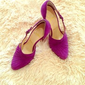 Christian Louboutin Pleated d'Orsay Pumps (Purple)