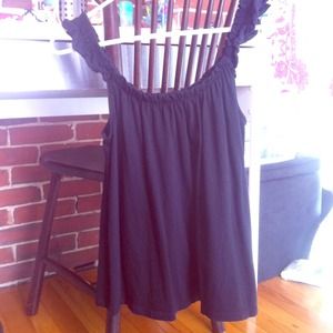 Black Ruffled Sleeve tank top