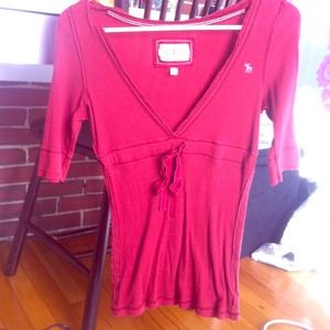 Red Abercrombie and Fitch top