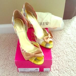J.Crew Lyla Printed Peep Toes pumps