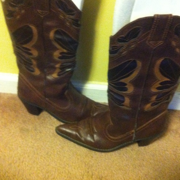 Brown cowboy boots