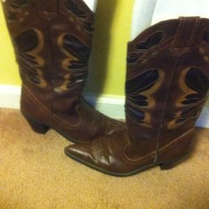 Brown cowboy boots