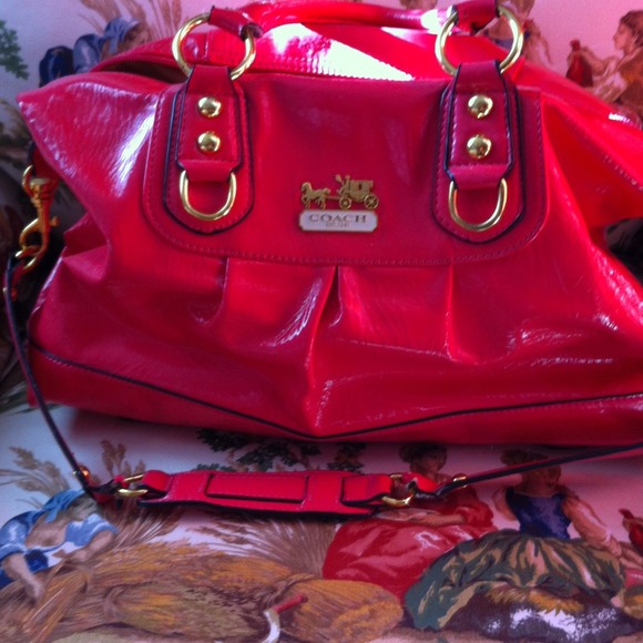 Authentic Hot Pink Leather Coach Purse