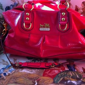 Authentic Hot Pink Leather Coach Purse