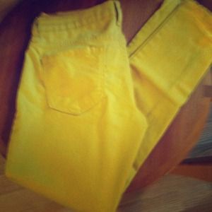 Mustard color skinny jeans