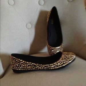 Never work black and gold flats