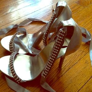 Sexy silver and Rhinestone Playboy stilettos ..