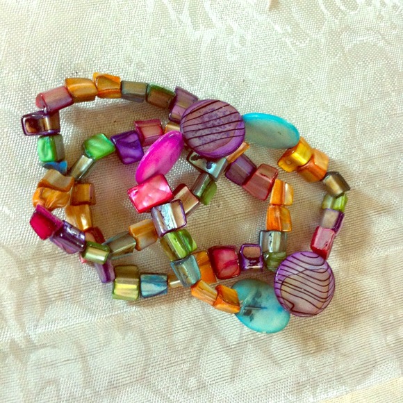 Funky multicolored bracelets