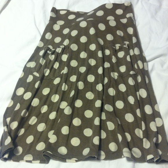 ❌SOLD ❌ Brown and Cream Polka Dot Skirt