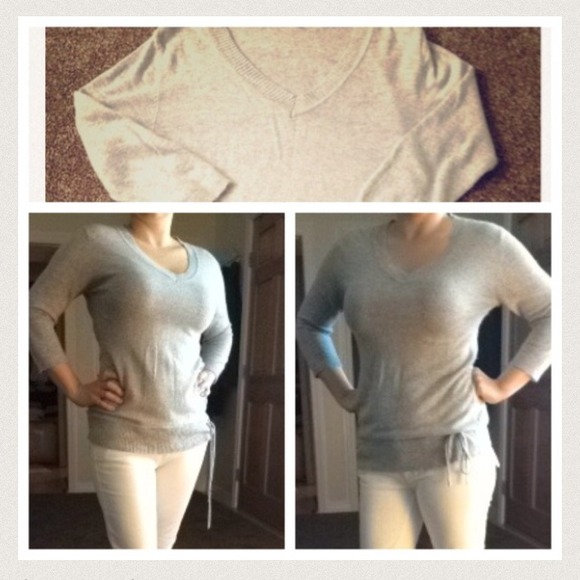 Super soft heather grey v-neck sweater
