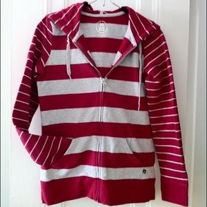 REDUCED!  striped zip hoodie