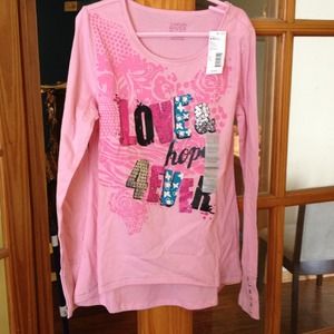 New girls 10/12 long sleeved shirt