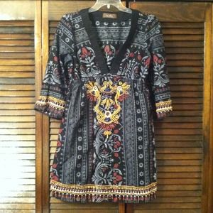 V-Neck, Multi Colored Dress