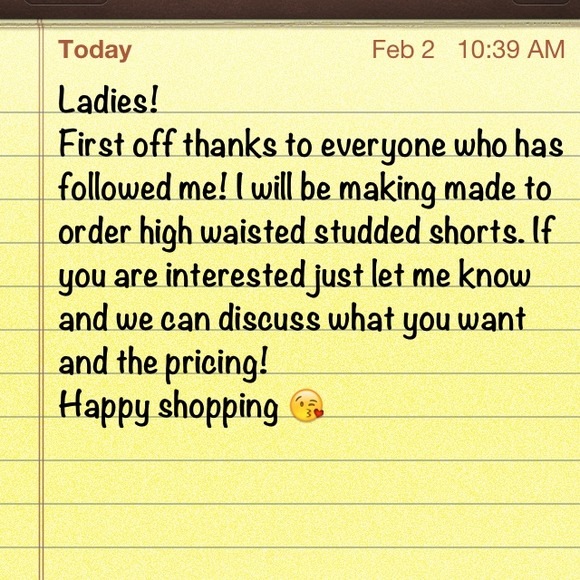 Made to order studded shorts