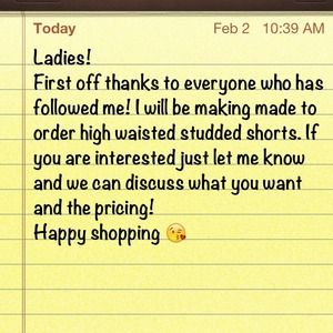 Made to order studded shorts