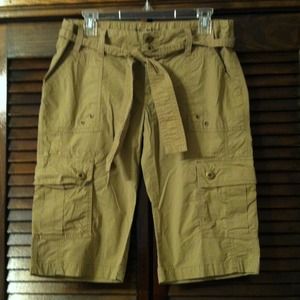 Khaki (Above Knee) Shorts with Belt