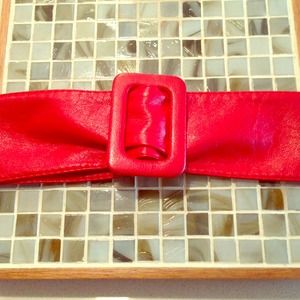 REDUCED! Vintage red leather belt.