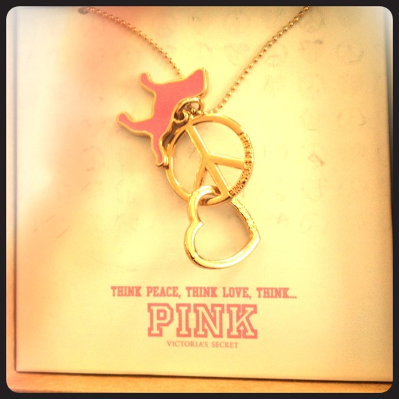 Peace love pink necklace ✌❤🎀