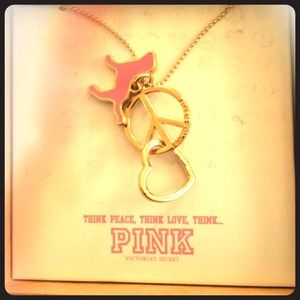 Peace love pink necklace ✌❤🎀