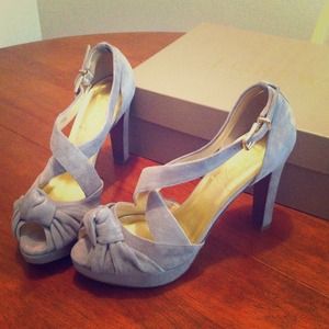 J. Crew Love-me-knot Suade platform heels 7.5