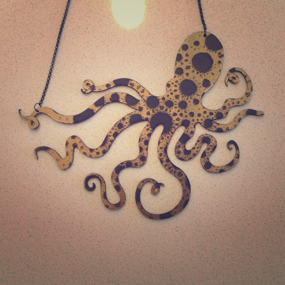 Funky octopus die cut necklace!