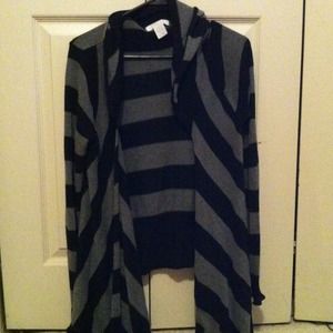 Gray and black striped cover up Gray and black striped cover up
