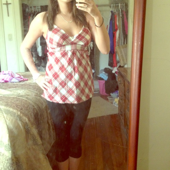 Red plaid.