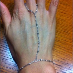 Silver Tone Boho Hand Chain