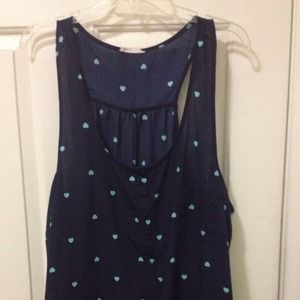 Very cute too dark blue with baby blue hearts.