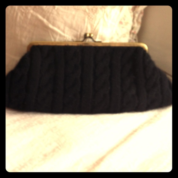 Black sweater clutch