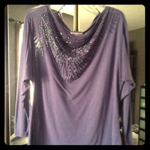 Jennifer Lopez Purple Top Embroidered