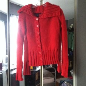 TIMEOUT Red button up sweater