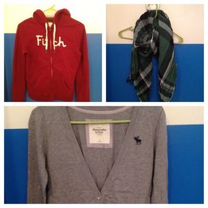 A&F Hoodie - A&F sweater - J Crew cotton scarf
