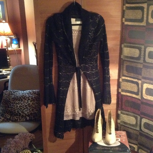 belldini Jackets & Blazers - REDUCED**SMALL BOUTIQUE KNIT BLACK SWEATER JACKET