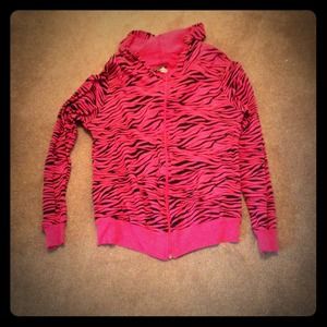 Pink zebra jacket with hood