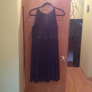 Dark purple cocktail dress with beading