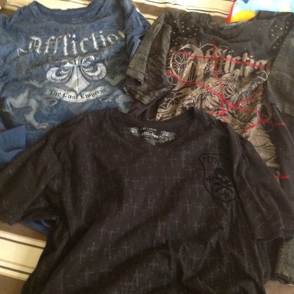 Reduced Bundle of 3 Affliction t- shirts