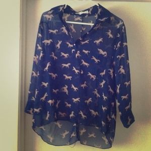 NWOT size L sheer blouse