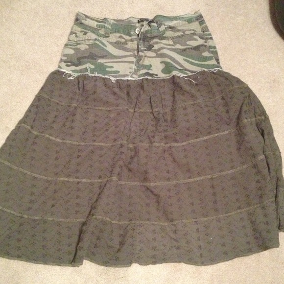 Army green skirt