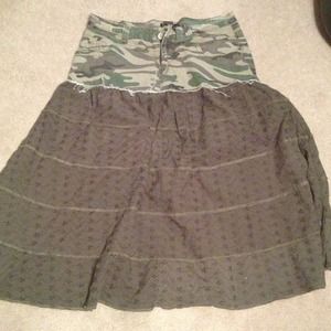 Army green skirt