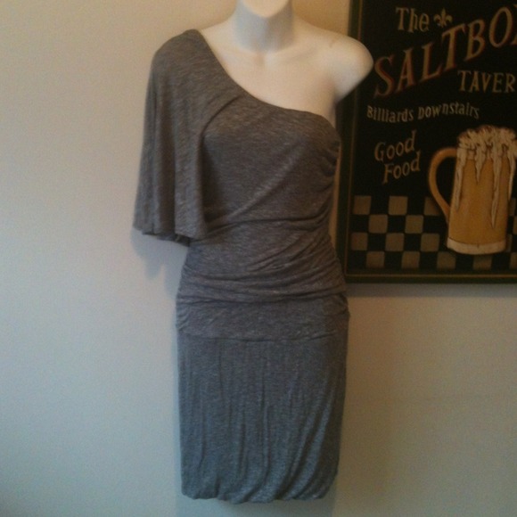 Black Halo one shoulder dress